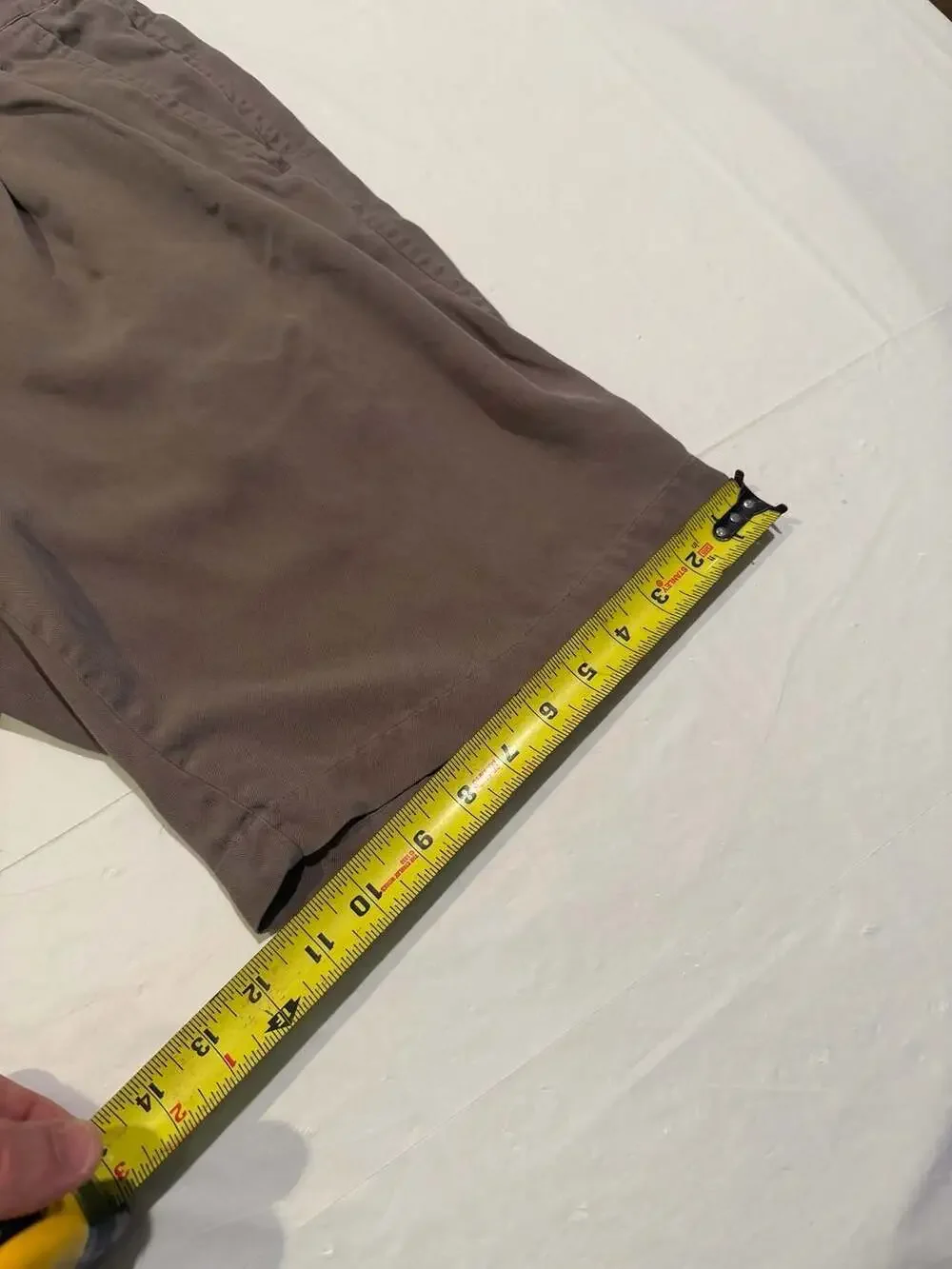 Club Cabana Men's Pleated 100% Silk Shorts Brown Size 34